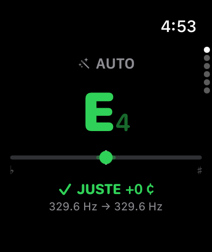 Accordeur de Sound Tools sur l’Apple Watch