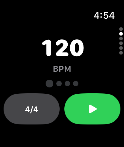 Métronome de Sound Tools sur l’Apple Watch